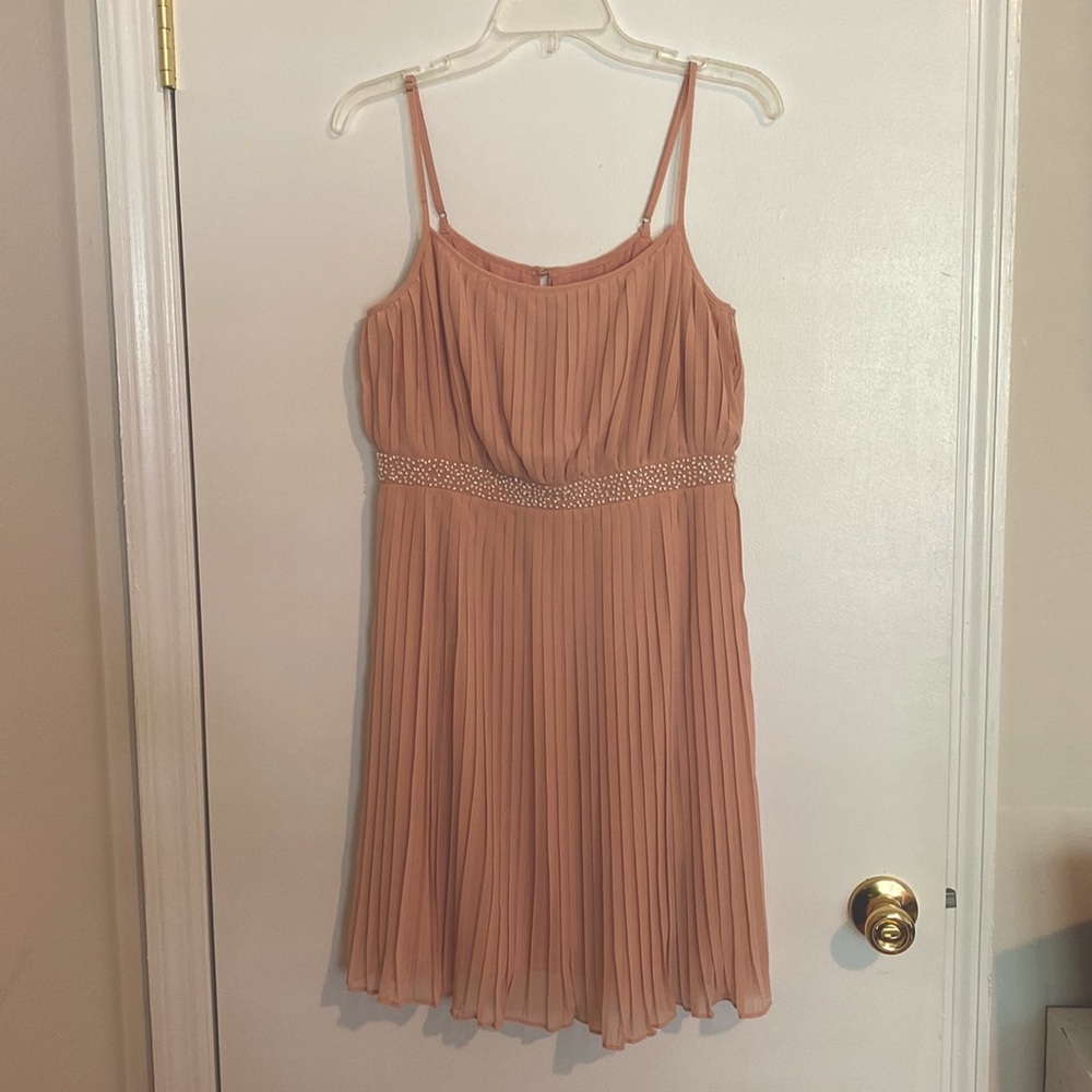Light Pink Pleated Cocktail Dress